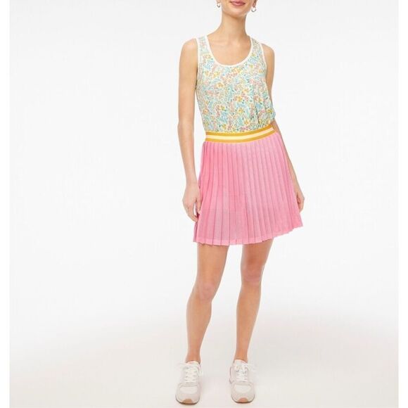 NEW J.Crew Mesh pleated active skort size L Pink - Picture 1 of 8